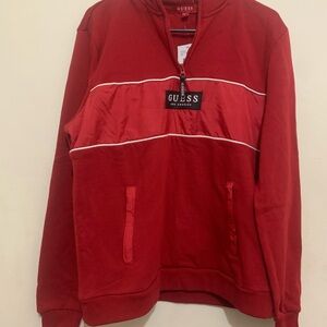 Guess Red Half-Zip Mock Neck